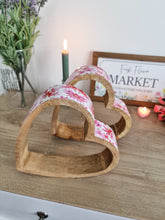 Load image into Gallery viewer, Pink Floral Mango Wood Sleeping Heart