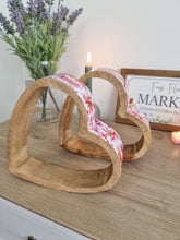 Load image into Gallery viewer, Pink Floral Mango Wood Sleeping Heart