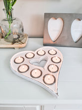 Load image into Gallery viewer, White Heart Shaped Multiple T-Light Candle Holder