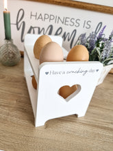 Load image into Gallery viewer, White Heart Have A Cracking Day Egg Holder