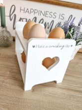 Load image into Gallery viewer, White Heart Have A Cracking Day Egg Holder