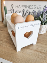 Load image into Gallery viewer, White Heart Have A Cracking Day Egg Holder