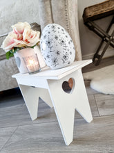 Load image into Gallery viewer, White Heart Mini Side Bench / Table