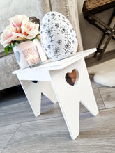 Load image into Gallery viewer, White Heart Mini Side Bench / Table