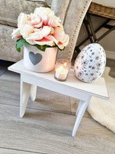 Load image into Gallery viewer, White Heart Mini Side Bench / Table