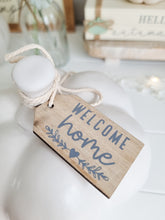Load image into Gallery viewer, White Ceramic Pumpkin With String Tied Wooden Tag