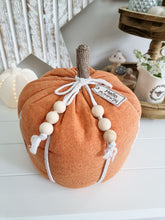 Load image into Gallery viewer, 'Hello Pumpkin' Orange Pumpkin Fabric Doorstop