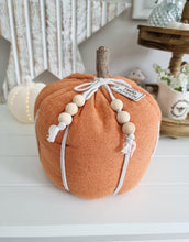 Load image into Gallery viewer, 'Hello Pumpkin' Orange Pumpkin Fabric Doorstop