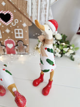 Load image into Gallery viewer, Festive Mini Red & White Holly Duck Figure