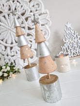 Load image into Gallery viewer, Nordic Inspired Silver Star Wooden Tree Figure