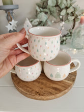 Load image into Gallery viewer, Pastel Coloured Christmas Tree Mini Mug Set 3