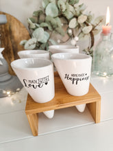 Load image into Gallery viewer, White Ceramic Cone Black Hearts Snacking Station