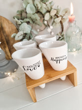Load image into Gallery viewer, White Ceramic Cone Black Hearts Snacking Station