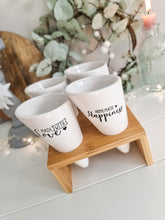 Load image into Gallery viewer, White Ceramic Cone Black Hearts Snacking Station