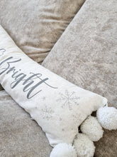 Load image into Gallery viewer, Merry & Bright Long White Pom Pom Cushion
