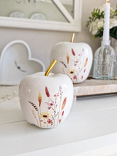 Load image into Gallery viewer, Spring Meadow White Floral Apple Figure