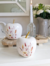Load image into Gallery viewer, Spring Meadow White Floral Apple Figure