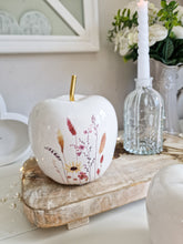 Load image into Gallery viewer, Spring Meadow White Floral Apple Figure