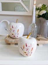 Load image into Gallery viewer, Spring Meadow White Floral Apple Figure