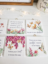 Load image into Gallery viewer, White Ceramic Inspirational Floral Mini Plaques