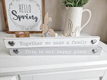 Load image into Gallery viewer, Grey/White Family & Happy Place Silver Heart Blocks