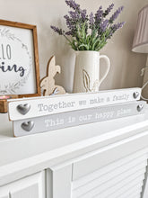 Load image into Gallery viewer, Grey/White Family & Happy Place Silver Heart Blocks