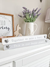 Load image into Gallery viewer, Grey/White Family & Happy Place Silver Heart Blocks