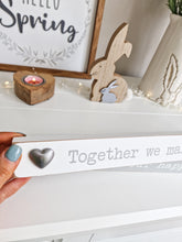 Load image into Gallery viewer, Grey/White Family & Happy Place Silver Heart Blocks