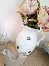 Load image into Gallery viewer, Vintage Style White Stoneware Crackle Jug