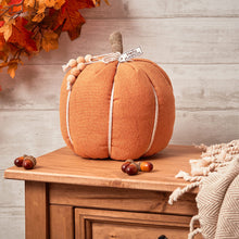 Load image into Gallery viewer, 'Hello Pumpkin' Orange Pumpkin Fabric Doorstop
