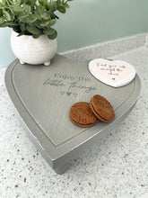 Load image into Gallery viewer, Grey Heart 'Enjoy The Little Things' Display Table