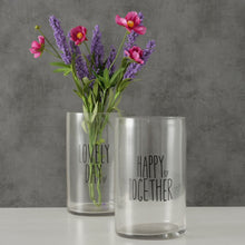 Load image into Gallery viewer, Clear Glass Hurricane With Black Heart Design