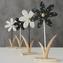 Load image into Gallery viewer, Wooden Flower Figure With Heart/Polka Dot Detail