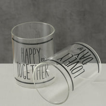Load image into Gallery viewer, Clear Drinking Glass With Black Heart Detail