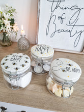 Load image into Gallery viewer, Bee Happy Clip Lock Storage Jar