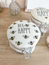 Load image into Gallery viewer, Bee Happy Clip Lock Storage Jar