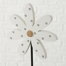 Load image into Gallery viewer, Wooden Flower Figure With Heart/Polka Dot Detail