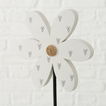 Load image into Gallery viewer, Wooden Flower Figure With Heart/Polka Dot Detail
