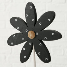 Load image into Gallery viewer, Wooden Flower Figure With Heart/Polka Dot Detail
