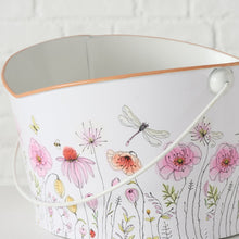 Load image into Gallery viewer, Pink & White Floral Heart Shaped Bucket