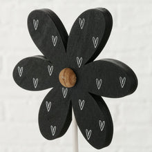 Load image into Gallery viewer, Wooden Flower Figure With Heart/Polka Dot Detail