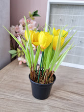 Load image into Gallery viewer, Faux Yellow Mini Potted Tulips
