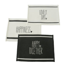 Load image into Gallery viewer, Black/White Assorted Heart Placemats