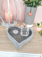 Load image into Gallery viewer, Grey Heart Shaped Concrete Dish/Tray