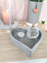 Load image into Gallery viewer, Grey Heart Shaped Concrete Dish/Tray