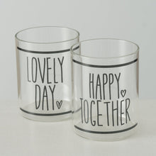 Load image into Gallery viewer, Clear Drinking Glass With Black Heart Detail