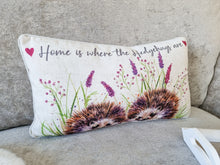 Load image into Gallery viewer, Home Is Where... Nature Inspired Hedgehog Cushion