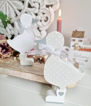 Load image into Gallery viewer, Ditsy Grey & White Freestanding Duck Block