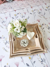 Load image into Gallery viewer, Natural White Washed Wooden Square Heart Trays