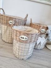 Load image into Gallery viewer, Rustic Wicker Natural Linen Lined Basket